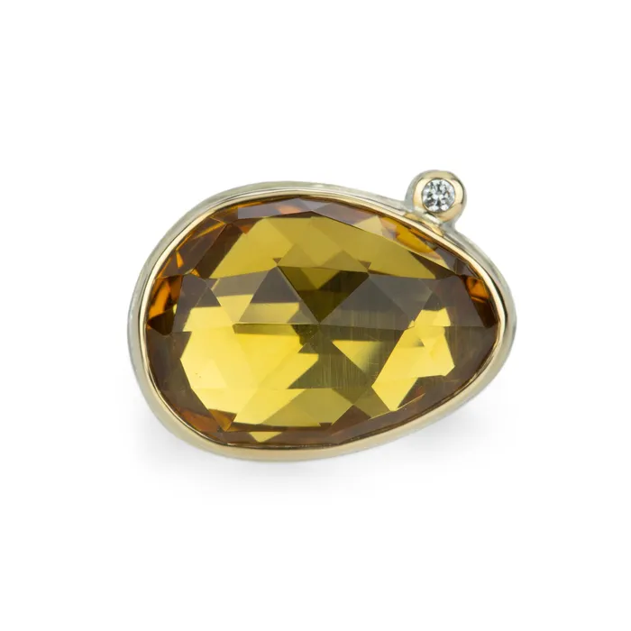 Rose Cut Teardrop Citrine Ring | Jamie Joseph Rings