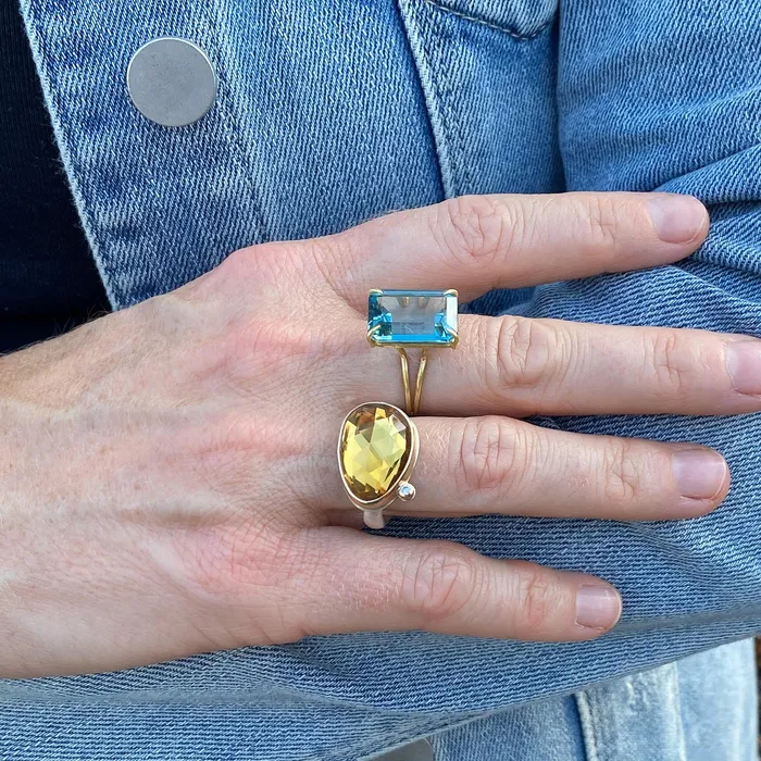 Rose Cut Teardrop Citrine Ring | Jamie Joseph Rings