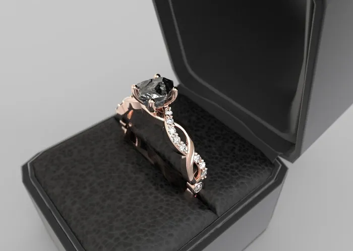 Rose Gold Raw Diamond Engagement Ring Rose Gold Raw Diamond Uncut Diamond Engagement Ring Rough Stone Uncut Stone Rose Gold Rough Diamond | FL LLC Rings