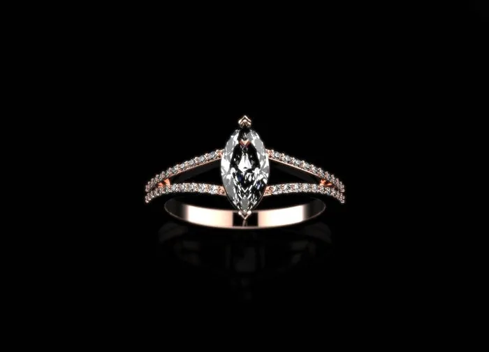 Rose Gold White Sapphire Ring Rose Gold Engagement Ring White Sapphire Rose Gold Rose Ring Gold White Sapphire Ring | FL LLC Rings