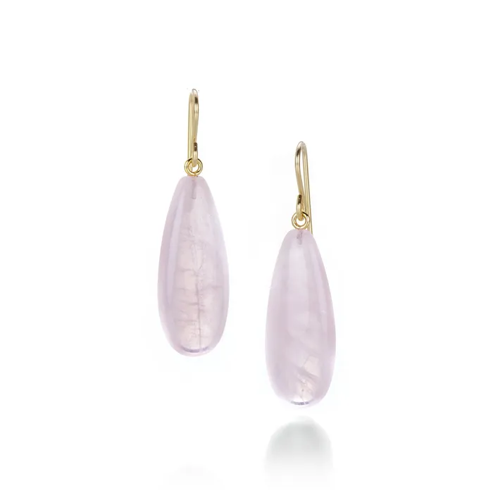 Rose Quartz Teardrop Earrings Maria Beaulieu Earrings