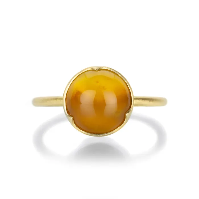 Round Yellow Opal Ring Gabriella Kiss Rings