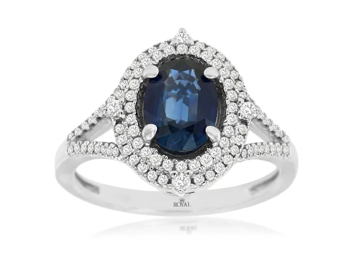 ROYAL JEWELRY MFG. INC Rings 14KW Sapphire and Diamond Ring