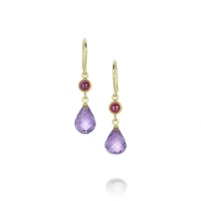 Ruby and Amethyst Apple Eve Earrings Mallary Marks Earrings