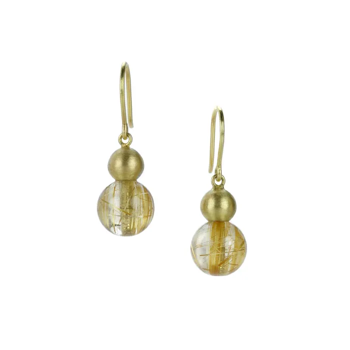 Rutilated Quartz Buoy Drop Earrings Mallary Marks Earrings