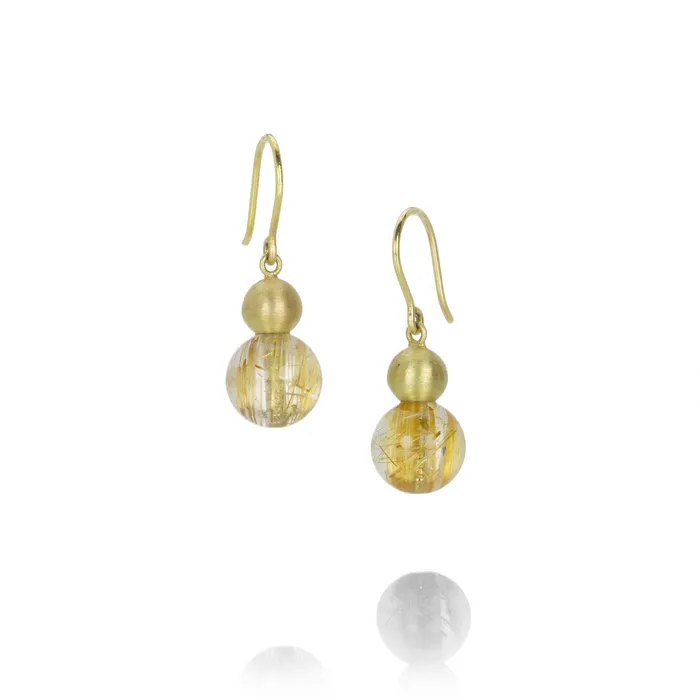 Rutilated Quartz Buoy Earrings Mallary Marks Earrings