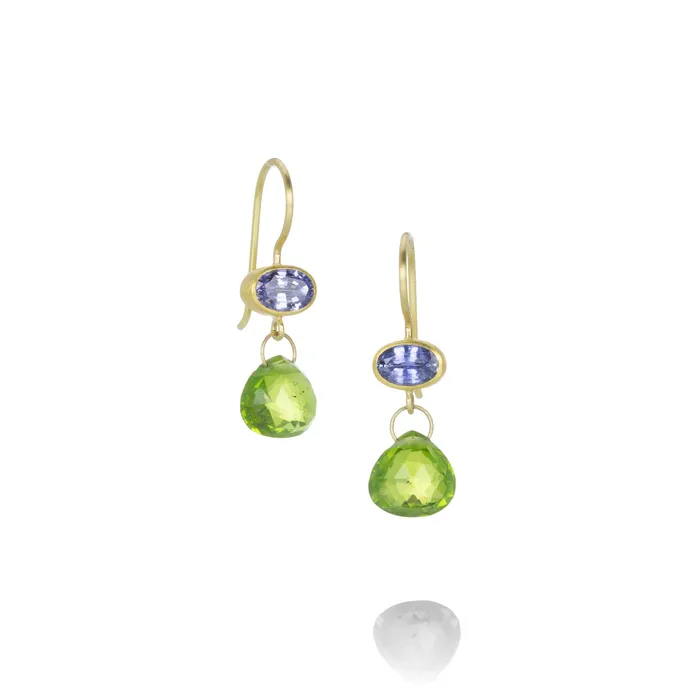 Sapphire and Peridot Apple Eve Earrings Mallary Marks Earrings