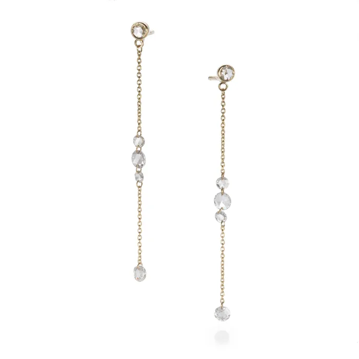 Sethi Couture Diamond Linear Chain Earrings Earrings