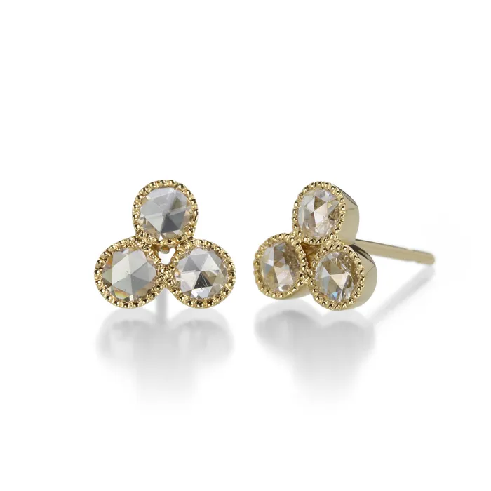 Sethi Couture Earrings Three Stone Stud Earrings