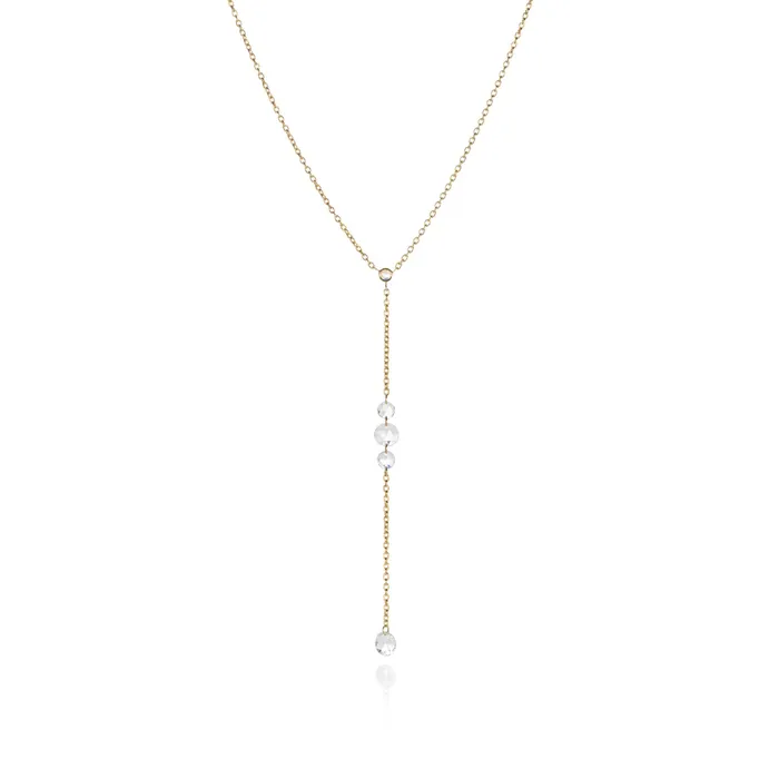 Sethi Couture Necklaces Rose Cut Diamond Lariat Necklace