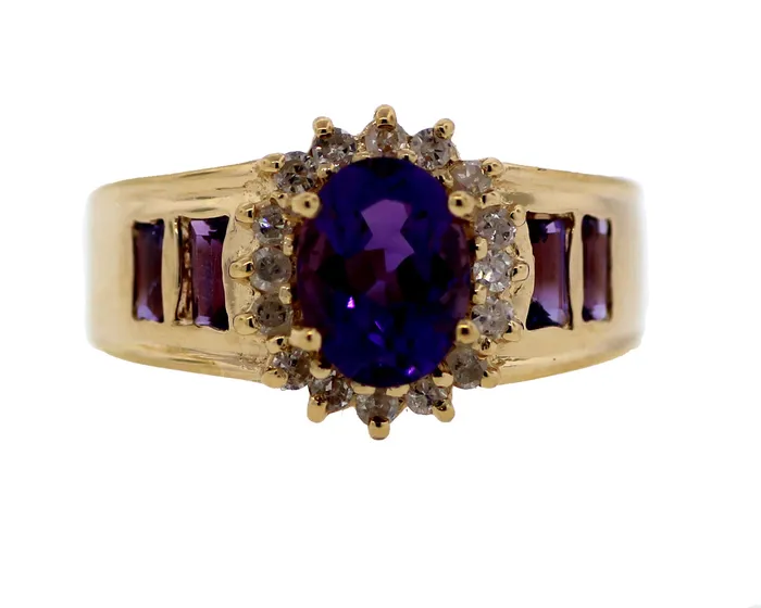 SHAI GUT ESTATE PIECES Rings 14KY Amethyst Diamond Ring