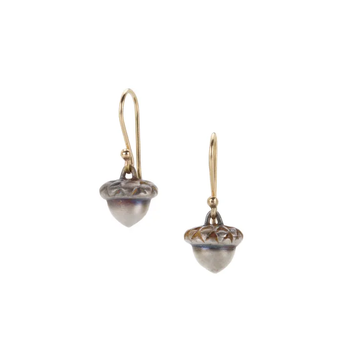 Silver Acorn Drop Earrings Gabriella Kiss Earrings