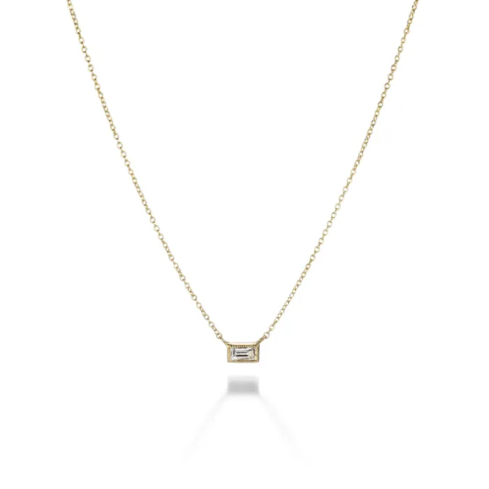 Single Baguette Diamond Necklace Sethi Couture Necklaces