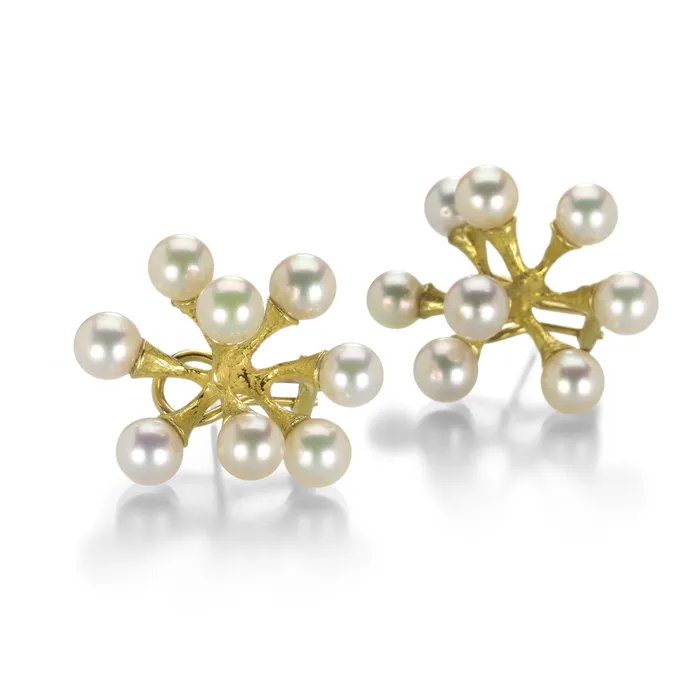 Single Jacks Earrings with Akoya Pearls John Iversen Earrings