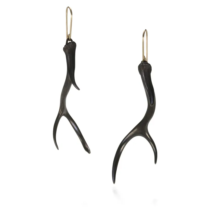 Small Oxidized Antler Earrings Gabriella Kiss Earrings