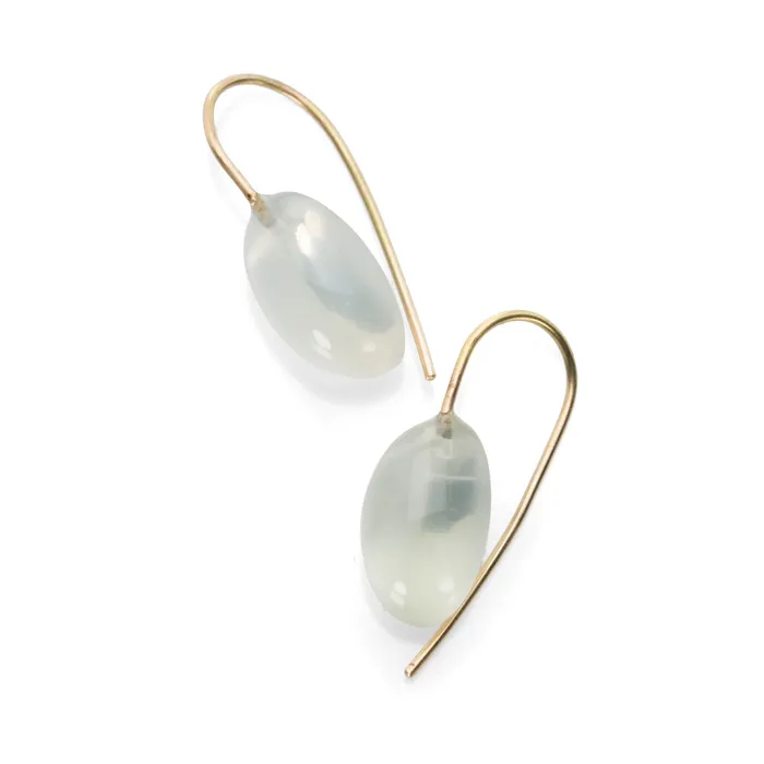 Small Sage Moonstone Egg Drop Earrings Rosanne Pugliese Earrings