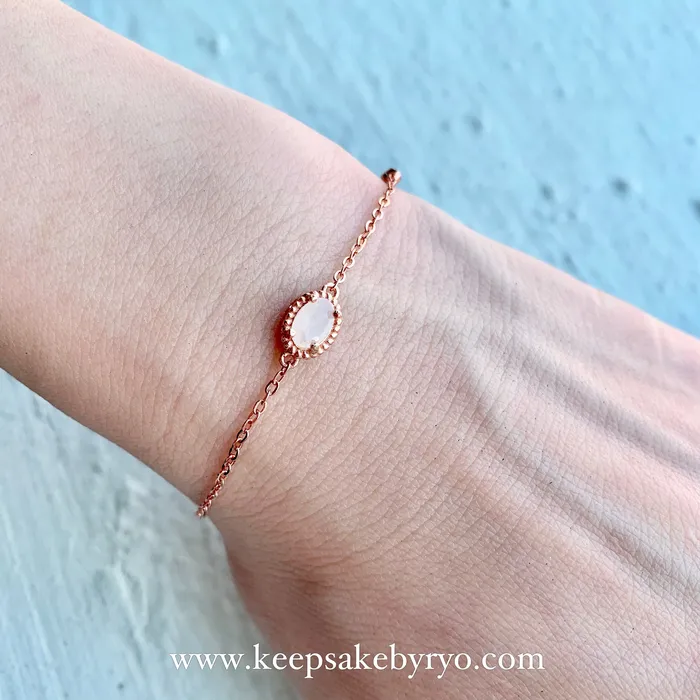 SOLITAIRE: CHLOE BRACELET WITH OVAL INCLUSION STONE Keepsake by Ryo Bracelets