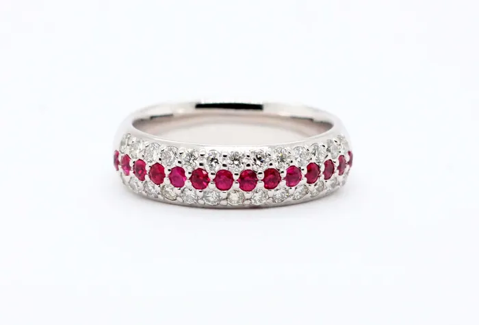 SUNRISE JEWELRY MFG CORP 14kw .41 cttw ruby and diamond ring .56 cttw h-si2 Rings