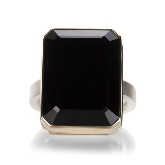 Table Cut Black Onyx Ring Jamie Joseph Rings