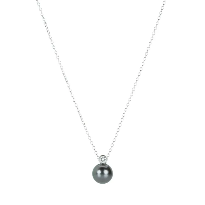 Tahitian Pearl and Diamond Pendant Necklace | Gellner Necklaces