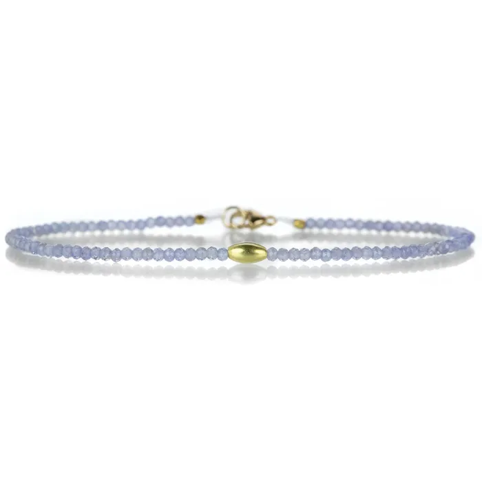 Tanzanite Beaded Bracelet with 18k Bead Margaret Solow Bracelets