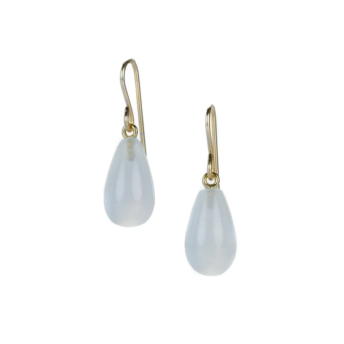 Teardrop Blue Chalcedony Drop Earrings Maria Beaulieu Earrings