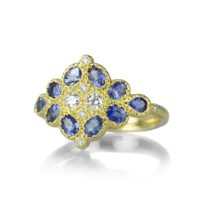 Tessera Blue Sapphire Mirror Ring | Adel Chefridi Rings