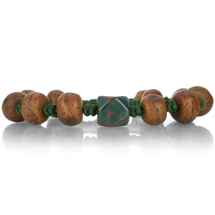 Tibetan Bodhi Bead Bracelet with Bloodstone Joseph Brooks Bracelets