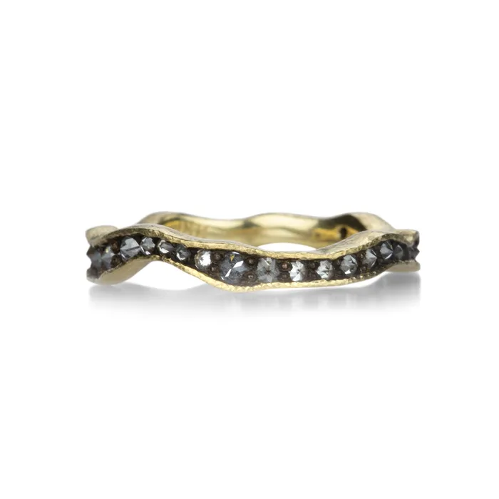 Todd Pownell 18k Wavy Diamond Eternity Band Rings