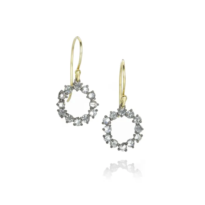 Todd Pownell Earrings Inverted Diamond Circle Drop Earrings