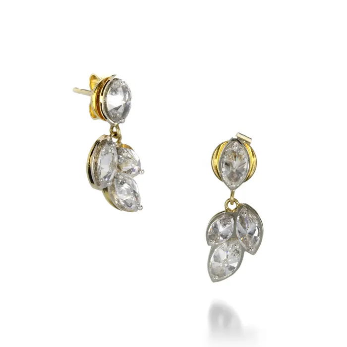 Todd Pownell Earrings Marquise Diamond Drop Earrings