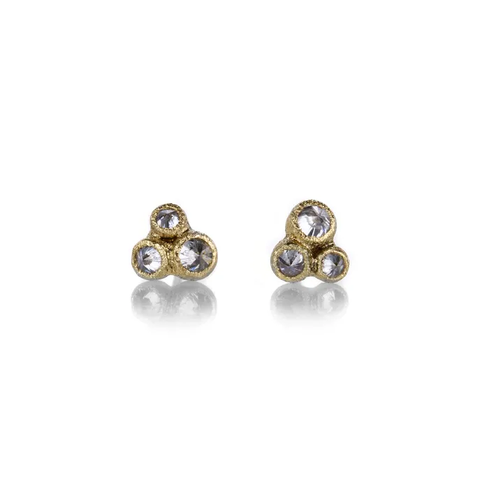 Todd Pownell Pre-Styled Sets 18k Triple Inverted Diamond Studs