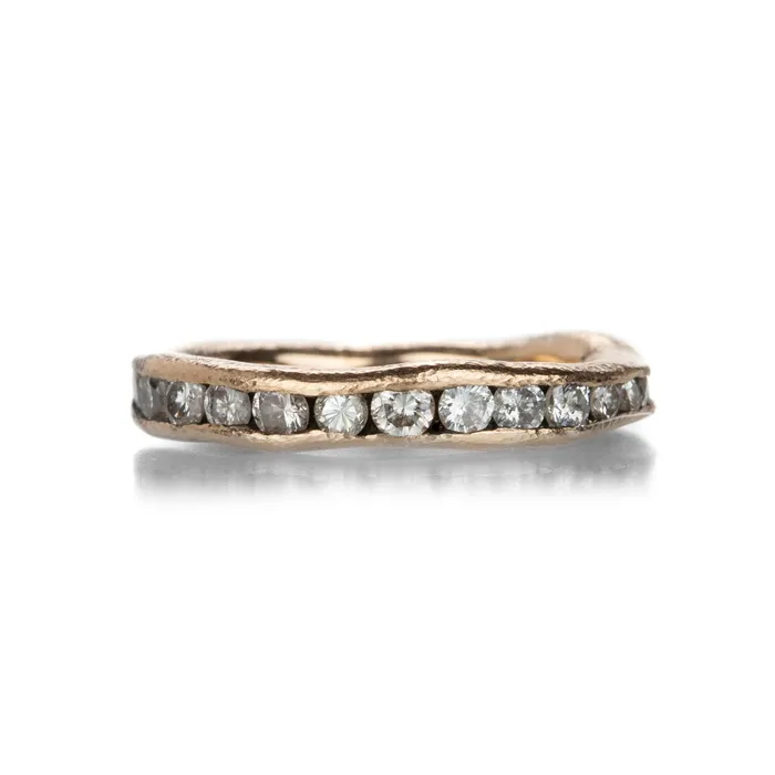 Todd Pownell Rings 14k Rose Gold Organic Channel Eternity Band