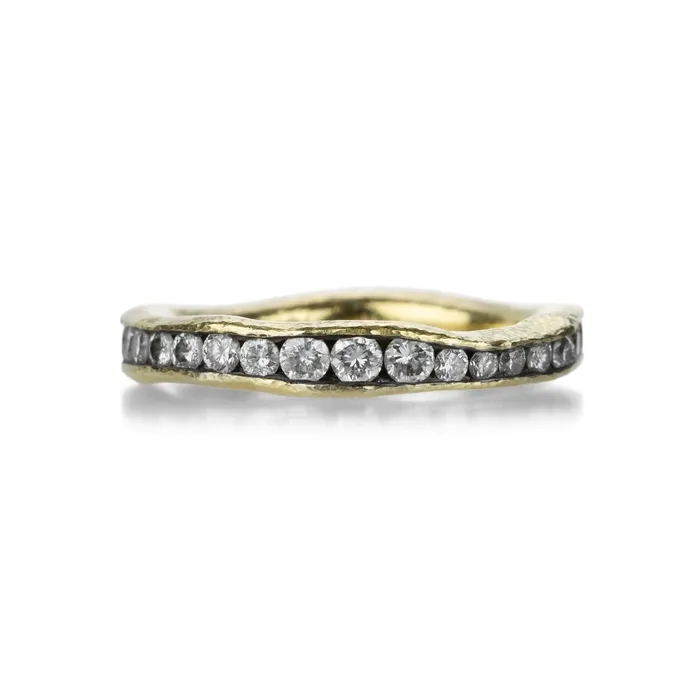 Todd Pownell Rings Wide Organic Channel Set Diamond Ring