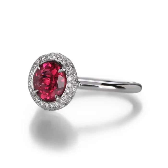 Tourmaline Halo Ring Edward Burrowes Rings