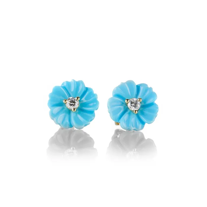 Turquoise Flower Stud Earrings Paul Morelli Earrings