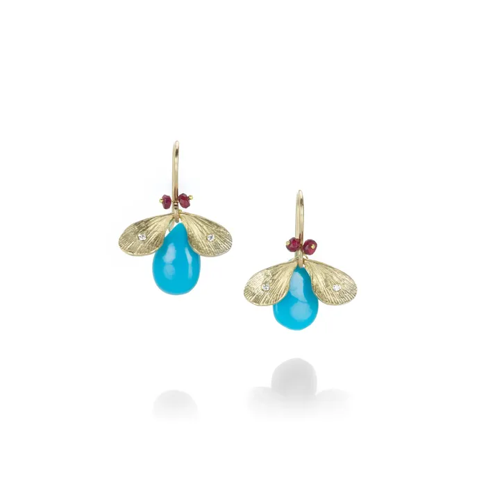 Turquoise Jeweled Bug Earrings Annette Ferdinandsen Earrings