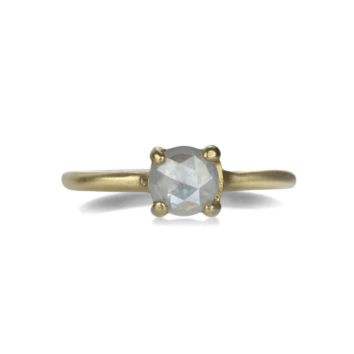 Victoria Cunningham Rings 14k Round Rustic Diamond Ring