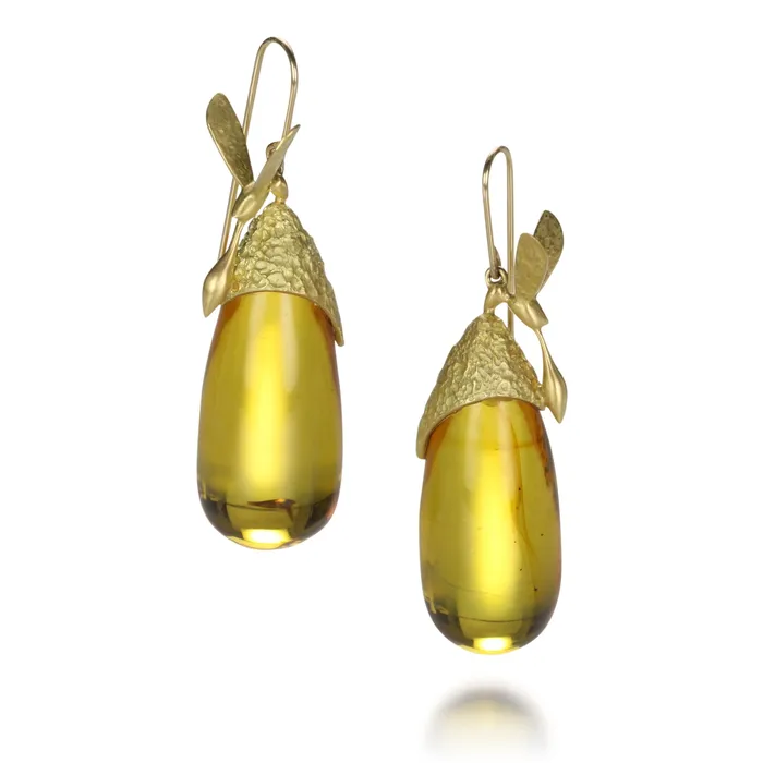 Wasps with Amber Drop Earrings Gabriella Kiss Earrings