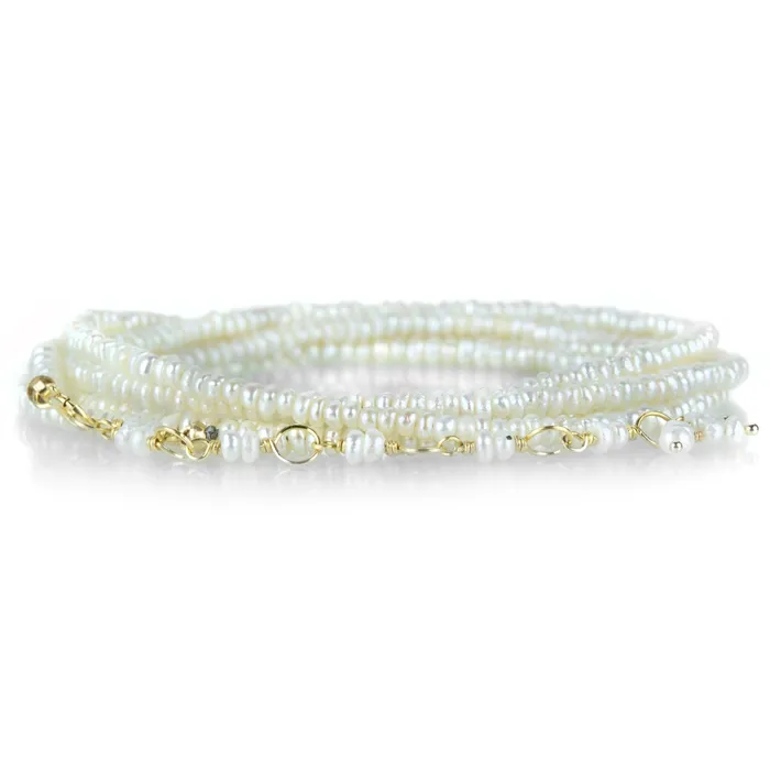 White Pearl Wrap Bracelet -34 Anne Sportun Bracelets