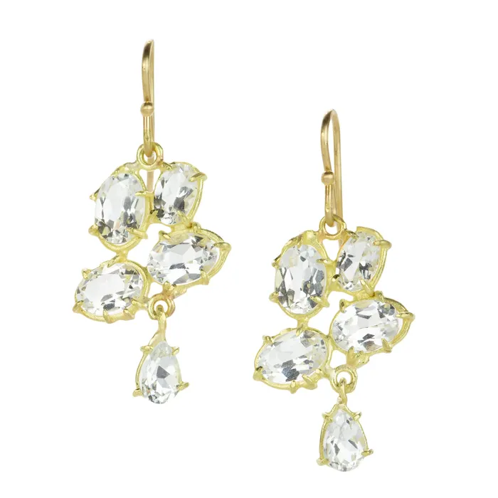 White Topaz Clover Earrings Rosanne Pugliese Earrings