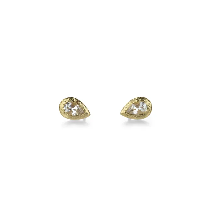 White Topaz Pear Stud Earrings Anne Sportun Earrings