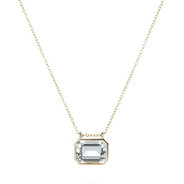 White Topaz Solitaire Story Necklace Nicole Landaw Necklaces