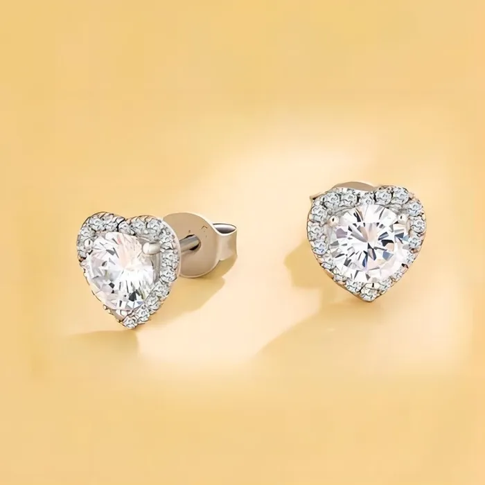 Women's Heart-shaped Stud Earrings | KRKC Earrings