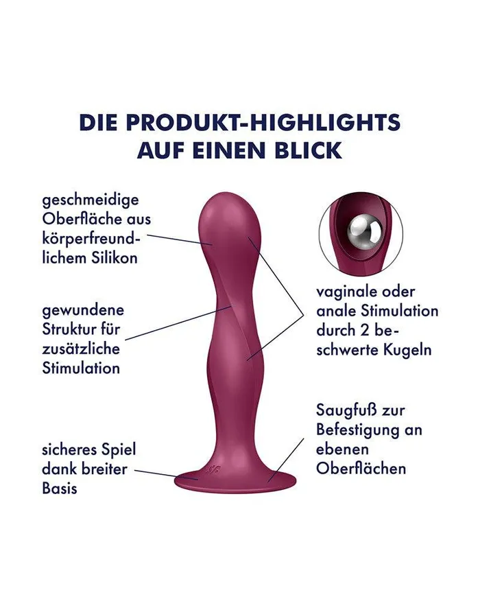 Dildos | Satisfyer Satisfyer - Double Ball-R -  Verzwaarde Dildo met Bewegende Metalen Kogels - Rood