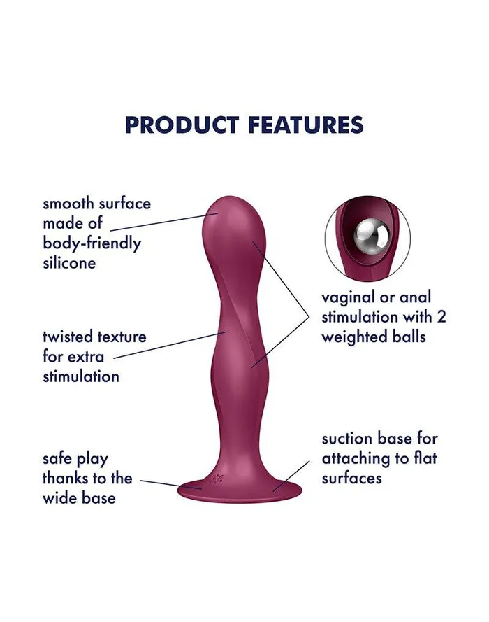 Dildos | Satisfyer Satisfyer - Double Ball-R -  Verzwaarde Dildo met Bewegende Metalen Kogels - Rood