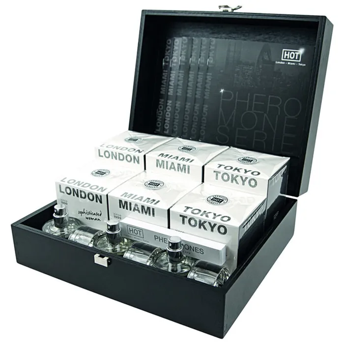 Hot Productions Male Sex Toys | HOT Pheromone Perfume For Woman with Holzkassette Wood box