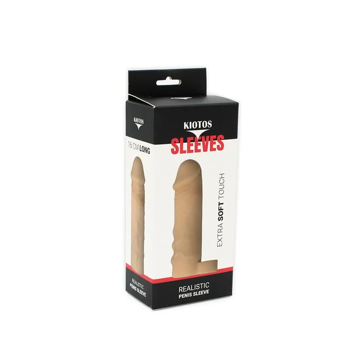 Male Sex Toys | Kiotos Kiotos - Realistische Penis Sleeve - Extra Soft - Met Ballstretcher - Comfort, Plezier en Extra Omtrek