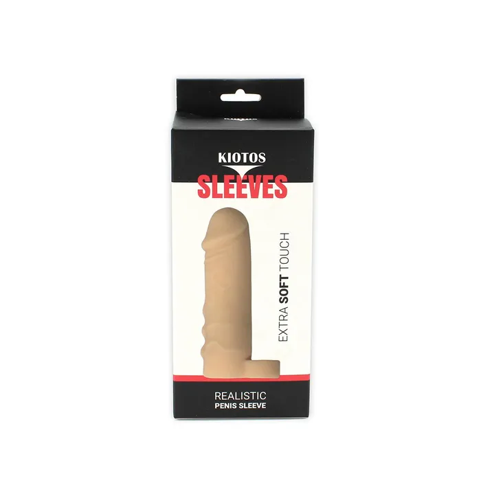 Male Sex Toys | Kiotos Kiotos - Realistische Penis Sleeve - Extra Soft - Met Ballstretcher - Comfort, Plezier en Extra Omtrek
