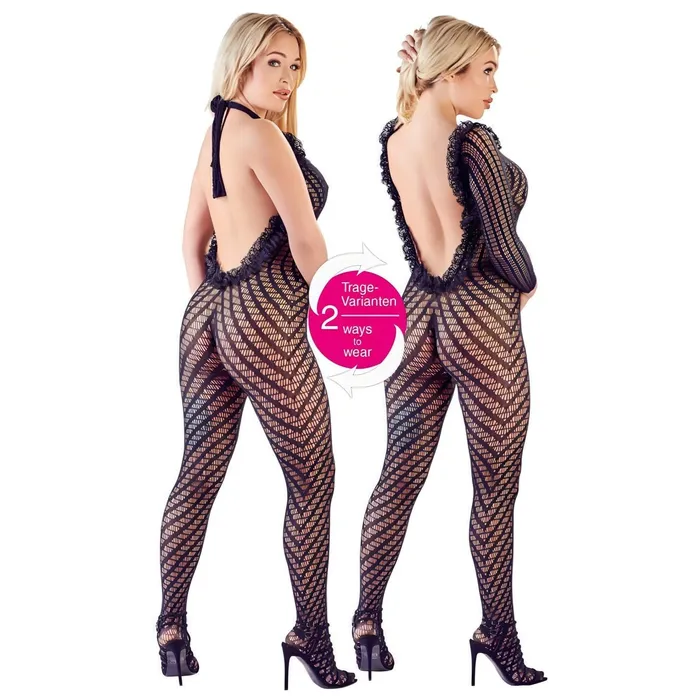 Mandy Mistery Vibrators | Tutina a rete sexy con trama intrecciata, apertura inguinale - S/L